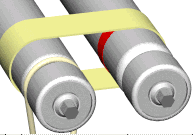 Red Tracking Sleeve under Flat Belt